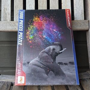 NEW najiaxiaowu Classic Jigsaw Puzzle 1000 Pieces Adult Wooden Elephant Rainbow
